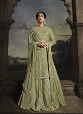 Endless Looking Gown in Light Pista Colour